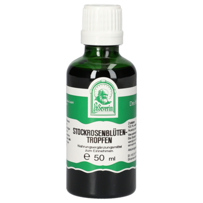 Sie sehen eine Packung STOCKROSENBLÜTEN TROPFEN 50 ML, Produktbild: 01 STOCKROSENBLÜTEN TROPFEN 50 ML, A-Nr.: 5471690 - 01