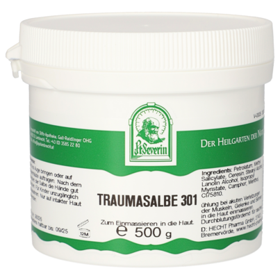 Sie sehen eine Packung TRAUMASALBE 301 500G, Produktbild: 01 TRAUMASALBE 301 500G, A-Nr.: 3691269 - 01