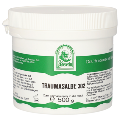 Sie sehen eine Packung TRAUMASALBE 302 500G, Produktbild: 01 TRAUMASALBE 302 500G, A-Nr.: 3691281 - 01