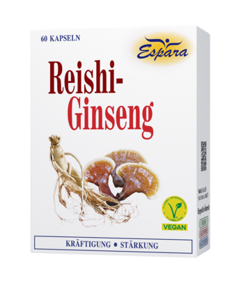 Sie sehen eine Packung Espara Reishi-Ginseng Kapseln, Produktbild: 01 Espara Reishi-Ginseng Kapseln, A-Nr.: 2483540 - 01