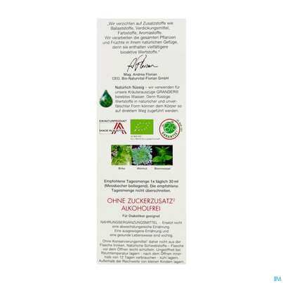 Birken Brennessel Elixier Kraeuterfit Alkoholfrei Bio Kraeuter Fruechte 330ml, A-Nr.: 3961728 - 05