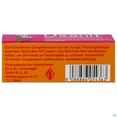 Sie sehen eine Packung Osanit Zahnungskuegelchen 5g, Produktbild: 05 Osanit Zahnungskuegelchen 5g, A-Nr.: 6054362 - 05