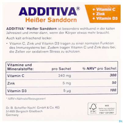 Additiva Pulver Heisser Sanddorn Granatapfel 10st, A-Nr.: 5810146 - 05