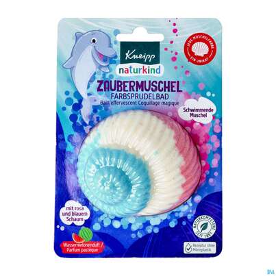 Sie sehen eine Packung Kneipp Naturkind Sprudelbad Zaubermuschel 85g, Produktbild: 01 Kneipp Naturkind Sprudelbad Zaubermuschel 85g, A-Nr.: 5714276 - 01