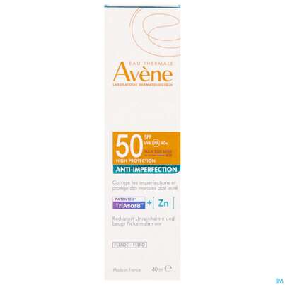 Sie sehen eine Packung Sonnenprodukte Avene Anti-imperfection Fluid Spf50 40ml, Produktbild: 01 Sonnenprodukte Avene Anti-imperfection Fluid Spf50 40ml, A-Nr.: 5899169 - 01