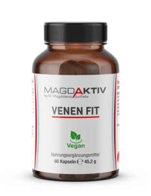 Sie sehen eine Packung Magdaktiv VENEN FIT Kapseln, 60 Stk., Produktbild: 01 Magdaktiv VENEN FIT Kapseln, 60 Stk., A-Nr.: 8077410 - 01
