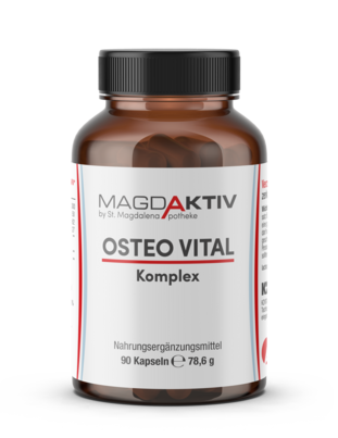 Sie sehen eine Packung Magdaktiv OSTEO VITAL Kapseln, 90 Stk., Produktbild: 01 Magdaktiv OSTEO VITAL Kapseln, 90 Stk., A-Nr.: 8077433 - 01