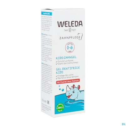 Sie sehen eine Packung Zahngel Weleda Mit Fluorid Kids 50ml, Produktbild: 02 Zahngel Weleda Mit Fluorid Kids 50ml, A-Nr.: 5908655 - 02