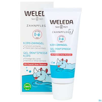 Sie sehen eine Packung Zahngel Weleda Mit Fluorid Kids 50ml, Produktbild: 10 Zahngel Weleda Mit Fluorid Kids 50ml, A-Nr.: 5908655 - 10