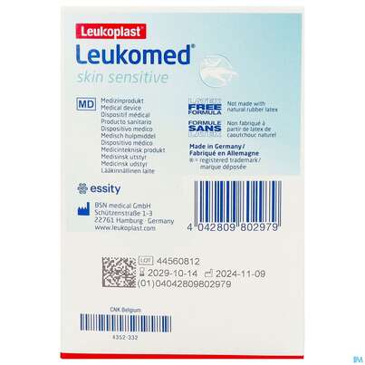 Wundverband Leukomed/skin Sensitive Vliesverband +auflage Steril 5x 7,2cm 10st, A-Nr.: 5609036 - 05