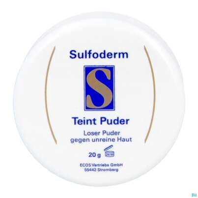 Sie sehen eine Packung Sulfoderm S Teint Gesichtspuder 20g, Produktbild: 07 Sulfoderm S Teint Gesichtspuder 20g, A-Nr.: 0645317 - 07