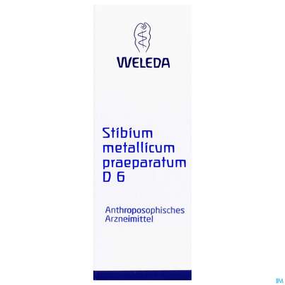 Sie sehen eine Packung Stibium/met.praep. -weleda Trituration D 6 20g, Produktbild: 02 Stibium/met.praep. -weleda Trituration D 6 20g, A-Nr.: 0896226 - 02