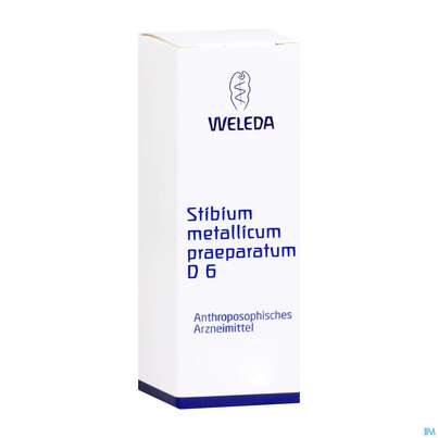 Sie sehen eine Packung Stibium/met.praep. -weleda Trituration D 6 20g, Produktbild: 04 Stibium/met.praep. -weleda Trituration D 6 20g, A-Nr.: 0896226 - 04