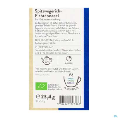 Sonnentor Aufgussbeutel/bio Spitzwegerich -fichtennadel 02338 18st, A-Nr.: 5913136 - 04
