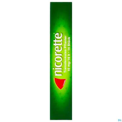 Sie sehen eine Packung Nicorette Transdermales Pflaster 10mg/16h 14st, Produktbild: 07 Nicorette Transdermales Pflaster 10mg/16h 14st, A-Nr.: 3537410 - 07