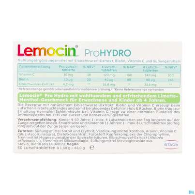 Lemocin Prohydro Lutschtabl 50st, A-Nr.: 5896739 - 04