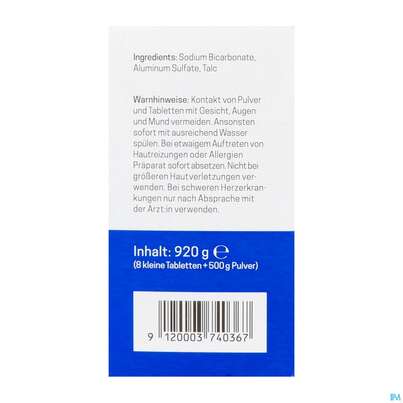 Sie sehen eine Packung Helfe Cordis Kohlensaeurebad Fuer Teilbaeder 8 Tabl 920g 500g Pulver, Produktbild: 05 Helfe Cordis Kohlensaeurebad Fuer Teilbaeder 8 Tabl 920g 500g Pulver, A-Nr.: 5921822 - 05