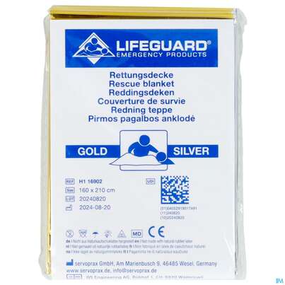 Erste Hilfe Rettungsdecke -sandipharma Gold/silber 160x210cm 1st, A-Nr.: 3007847 - 01