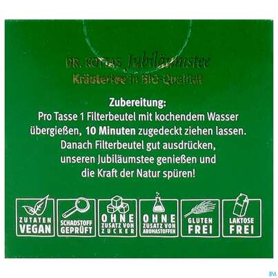 Sie sehen eine Packung Dr.Kottas Tee Jubilaeumstee 20st, Produktbild: 07 Dr.Kottas Tee Jubilaeumstee 20st, A-Nr.: 5940280 - 07