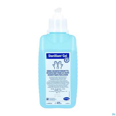 Sie sehen eine Packung Desinfektionsmittel Sterillium Hand Gel Mit Pumpe 475ml, Produktbild: 01 Desinfektionsmittel Sterillium Hand Gel Mit Pumpe 475ml, A-Nr.: 5882631 - 01