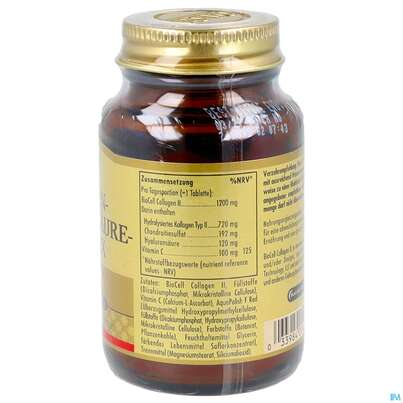 Sie sehen eine Packung Collagen Hyaluronsaeure Tabl Complex Solgar 12559 30st, Produktbild: 06 Collagen Hyaluronsaeure Tabl Complex Solgar 12559 30st, A-Nr.: 5790372 - 06