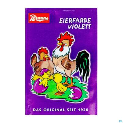 Sie sehen eine Packung Brauns Eierfarbe Violett 2g, Produktbild: 01 Brauns Eierfarbe Violett 2g, A-Nr.: 0216585 - 01