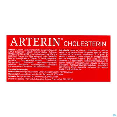 Sie sehen eine Packung Arterin Tabl Cholesterin Bergamotte/pflanzlich 50000 90st, Produktbild: 04 Arterin Tabl Cholesterin Bergamotte/pflanzlich 50000 90st, A-Nr.: 5803057 - 04