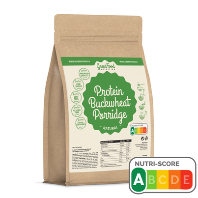 Sie sehen eine Packung GreenFood Nutrition Protein-Buchweizenbrei 500g Natural, Produktbild: 01 GreenFood Nutrition Protein-Buchweizenbrei 500g Natural, A-Nr.: 5833638 - 01