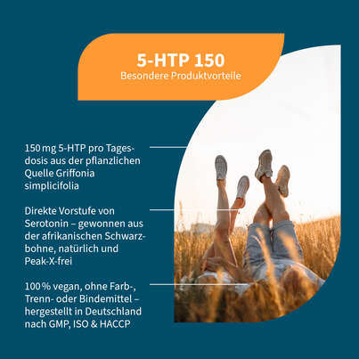 Sie sehen eine Packung NatuGena 5-HTP 150 Kapseln, Produktbild: 02 NatuGena 5-HTP 150 Kapseln, A-Nr.: 5699051 - 02