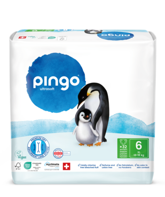 Sie sehen eine Packung Bio Windeln Nr.6 XL 13-18 Kg Pinguin – Pingo Swiss, Produktbild: 01 Bio Windeln Nr.6 XL 13-18 Kg Pinguin – Pingo Swiss, A-Nr.: 4846917 - 01