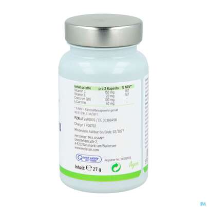 Q-10 Coenzym Kapseln Melasan 60st, A-Nr.: 2690003 - 05