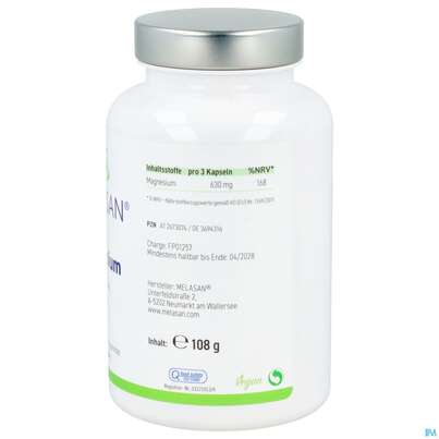 Magnesium Kapseln Komplex -melasan 610mg 180st, A-Nr.: 2673074 - 06