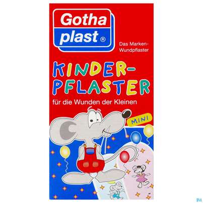 Sie sehen eine Packung Kinderpflaster Gothaplast Mini Maus 20st, Produktbild: 01 Kinderpflaster Gothaplast Mini Maus 20st, A-Nr.: 3425987 - 01