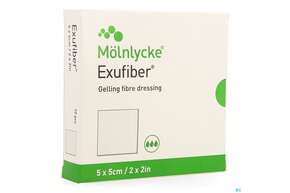 Exufiber Steril 5x 5cm 10st, A-Nr.: 4301661 - 01