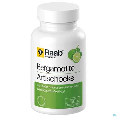 Sie sehen eine Packung Bergamotte-artischocke Kapseln Raab 100st, Produktbild: 02 Bergamotte-artischocke Kapseln Raab 100st, A-Nr.: 5870527 - 02