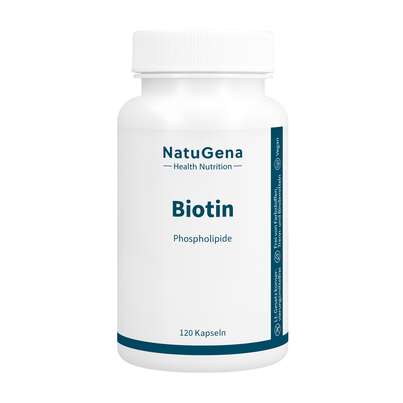 Sie sehen eine Packung NatuGena Biotin Kapseln, Produktbild: 01 NatuGena Biotin Kapseln, A-Nr.: 5814776 - 01