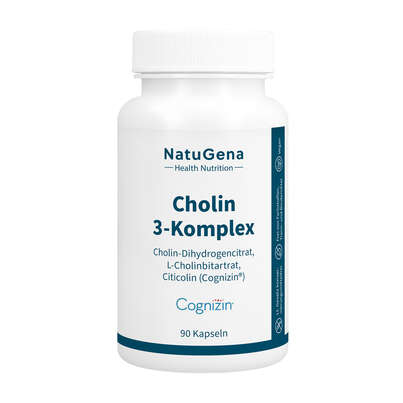 Sie sehen eine Packung NatuGena Cholin-3-Komplex Kapseln, Produktbild: 01 NatuGena Cholin-3-Komplex Kapseln, A-Nr.: 5847244 - 01