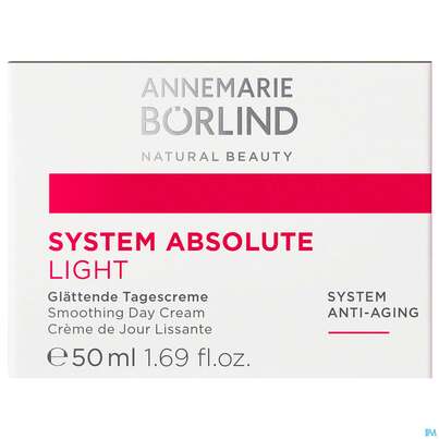 Sie sehen eine Packung Boerlind System/absolute Glaettende/tagescreme Light Texture 60470 50ml, Produktbild: 01 Boerlind System/absolute Glaettende/tagescreme Light Texture 60470 50ml, A-Nr.: 4175759 - 01