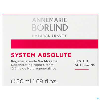 Sie sehen eine Packung Boerlind System/absolute Regenerierende Nachtcreme 60470 50ml, Produktbild: 01 Boerlind System/absolute Regenerierende Nachtcreme 60470 50ml, A-Nr.: 4175765 - 01