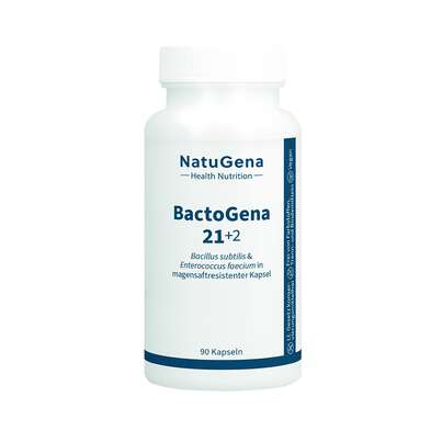 Sie sehen eine Packung NatuGena BactoGena 21+2 Kapseln, Produktbild: 01 NatuGena BactoGena 21+2 Kapseln, A-Nr.: 6011915 - 01