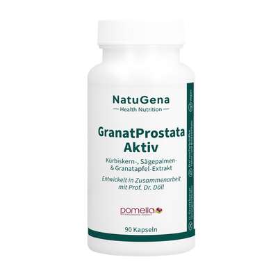 Sie sehen eine Packung NatuGena GranatProstata Aktiv Kapseln, Produktbild: 01 NatuGena GranatProstata Aktiv Kapseln, A-Nr.: 6027394 - 01