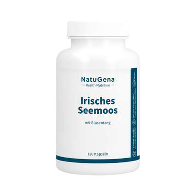 Sie sehen eine Packung NatuGena Irisches Seemoos Kapseln, Produktbild: 01 NatuGena Irisches Seemoos Kapseln, A-Nr.: 6011878 - 01