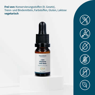 Sie sehen eine Packung NatuGena LipoVitamine 1000 Beta Tropfen, Produktbild: 03 NatuGena LipoVitamine 1000 Beta Tropfen, A-Nr.: 5990094 - 03