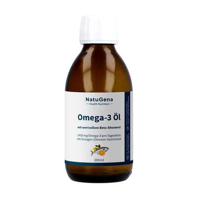 NatuGena Omega-3 Nat.Fischöl 2450 mg Orangen-Zitronenaroma, A-Nr.: 6011938 - 01