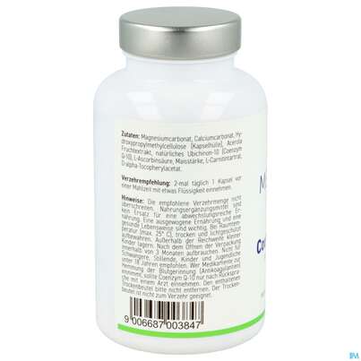 Sie sehen eine Packung Q-10 Coenzym Kapseln Melasan 180st, Produktbild: 05 Q-10 Coenzym Kapseln Melasan 180st, A-Nr.: 2690026 - 05