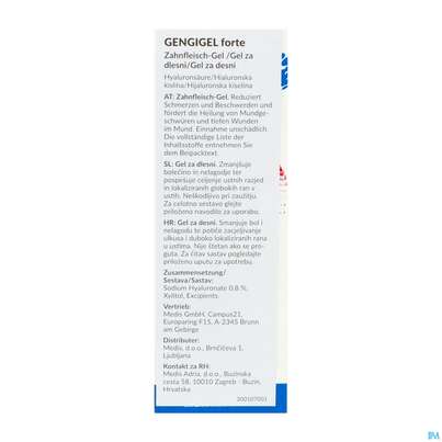 Sie sehen eine Packung Gengigel Mund +zahnfleischpflege Gel Oral Forte 8ml, Produktbild: 03 Gengigel Mund +zahnfleischpflege Gel Oral Forte 8ml, A-Nr.: 5305000 - 03