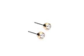 Blomdahl Ohrstecker Bezel Gold Titan 4mm, A-Nr.: 6020050 - 01