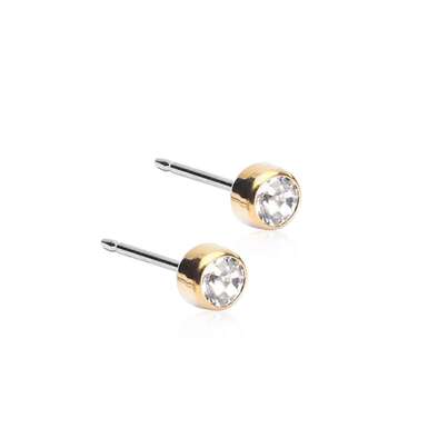 Blomdahl Ohrstecker Bezel Gold Titan 5mm, A-Nr.: 6020073 - 01