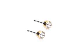 Blomdahl Ohrstecker Bezel Gold Titan 5mm, A-Nr.: 6020073 - 01