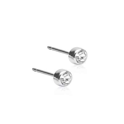 Blomdahl Ohrstecker Bezel Silber Titan 5mm, A-Nr.: 6020096 - 01